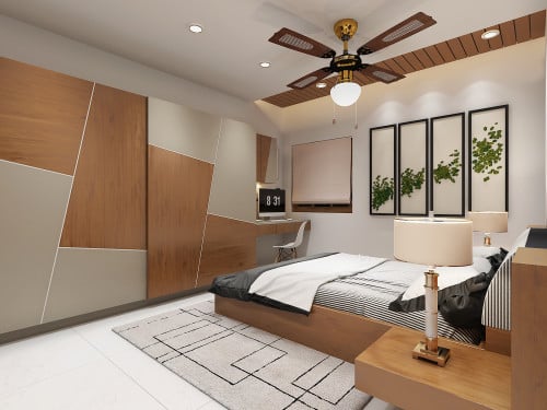 Bedroom wooden Interior