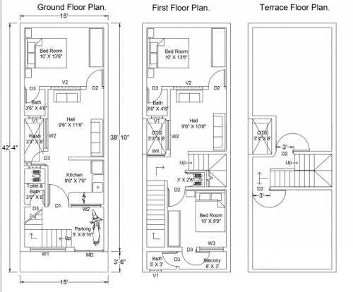 Double storey House floor plan