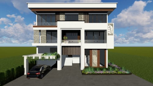 Residential house exterior design