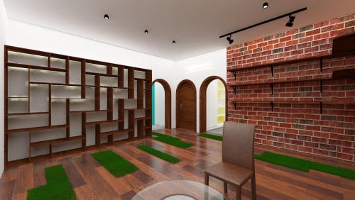 wooden interior for office