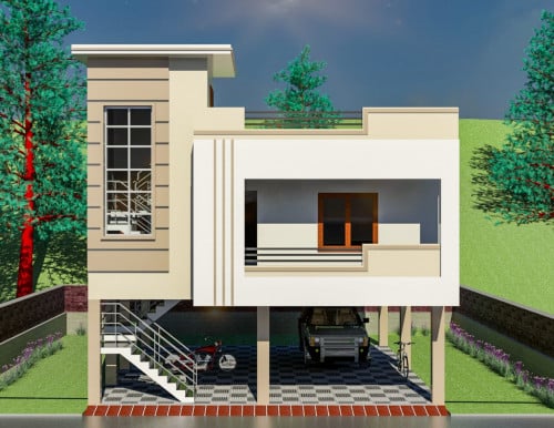 Residential House With Ground Parking 
