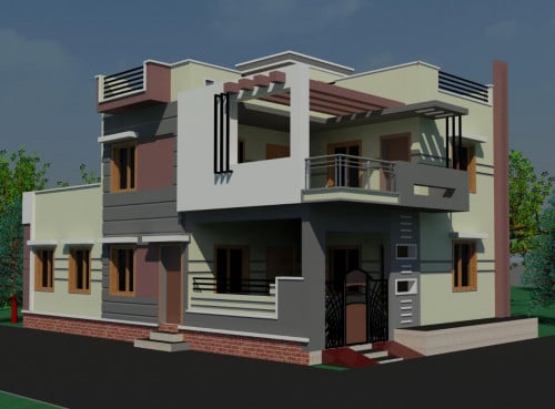 Corner House elevation Design