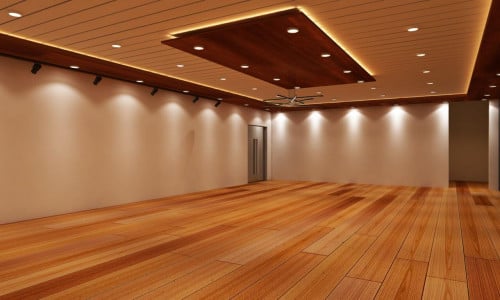 Wooden floor and ceiling interior 