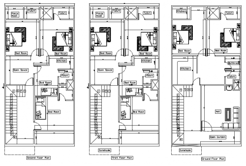 Triplex House Floor Plan