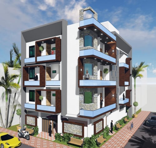 Online Best Images-Of-Triplex-Elevation-Design Architectural Plan