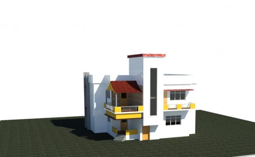 Double story house elevation 