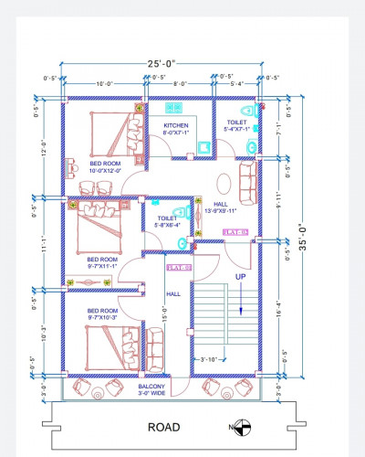 3BHk House Floor Plan 