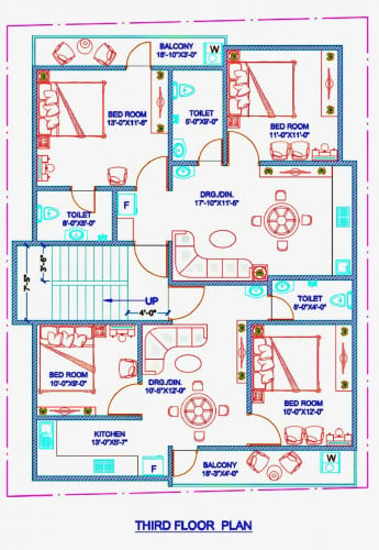2BHK House Floor plan