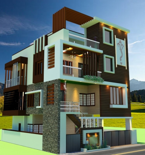 Triplex House Elevation 