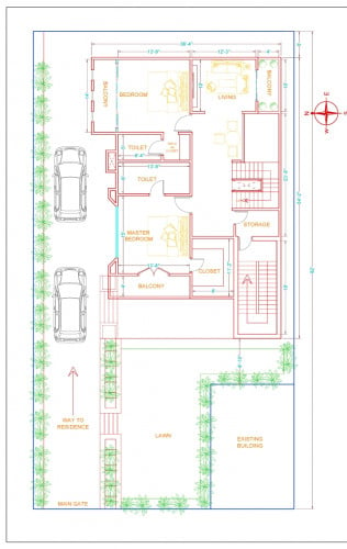 Floor Plan Designs with car parking 