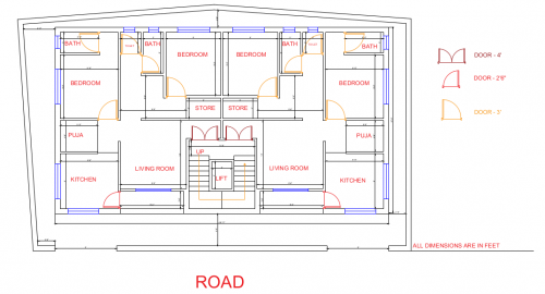 residential cum commercial floor plan 