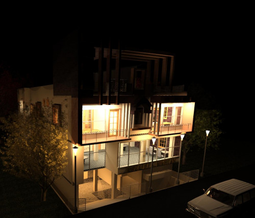 Residential Elevation Night View Designs 