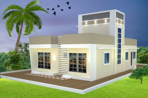 corner view elevation designs