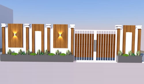 boundary wall design with gate designs 