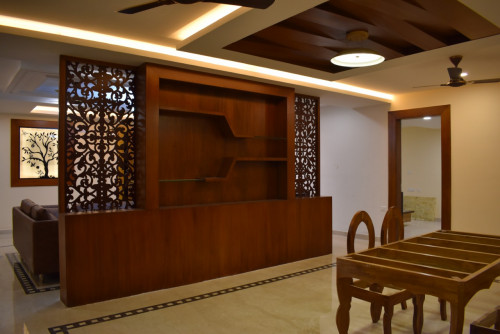 living area partition wall interior