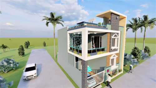 corner view elevation designs