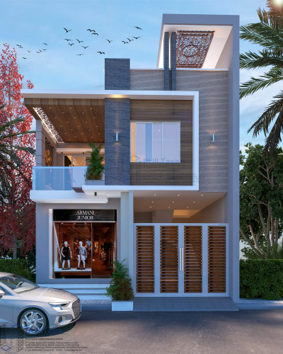 House With Shop Elevation Designs