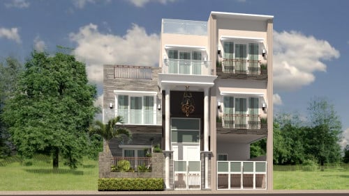 Residential House Duplex Elevation
