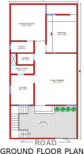 25x50 House Plan 25 50 Home Design 25 By 50 1250 Sqft Ghar Naksha