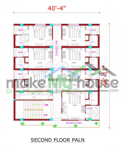 Buy 40x50 House Plan | 40 by 50 Elevation Design | Plot Area Naksha