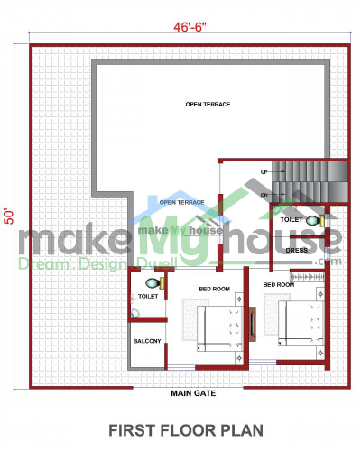 Buy 50x60 House Plan | 50 by 60 Elevation Design | Plot Area Naksha