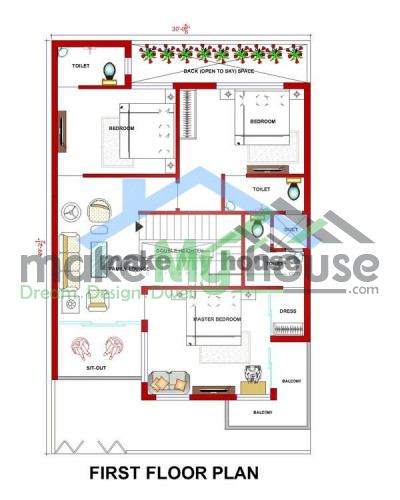 Buy 30x45 House Plan | 30 by 45 Elevation Design | Plot Area Naksha