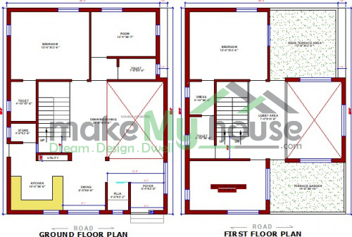 Buy 30x36 House Plan 30 By 36 Elevation Design Plot Area Naksha