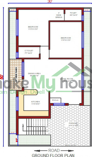 30x50 House Plan Home Design Ideas 30 Feet By 50 Feet Plot Size