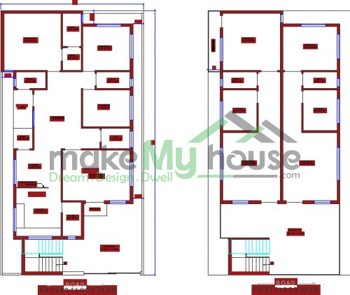 Buy 35x65 House Plan | 35 by 65 Elevation Design | Plot Area Naksha