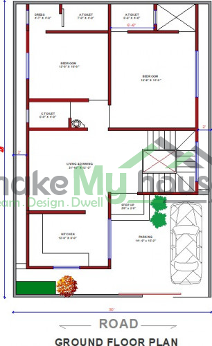 Buy 30x45 House Plan | 30 by 45 Elevation Design | Plot Area Naksha