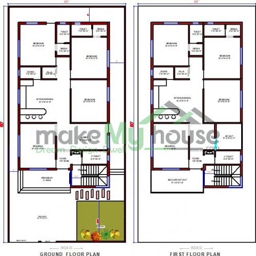 40x80 House Plan Home Design Ideas 40 Feet By 80 Feet Plot Size