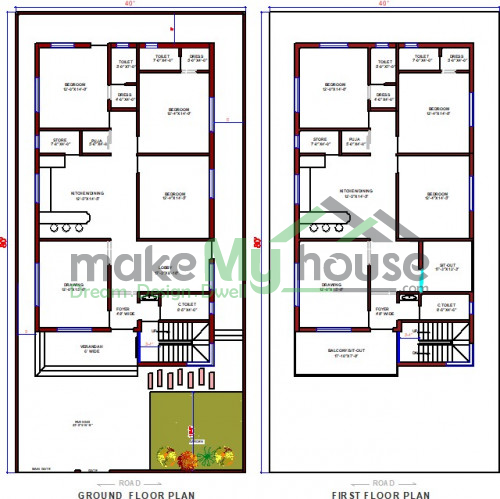 40x80 House Plan 40 80 Home Design 40 By 80 30 Sqft Ghar Naksha