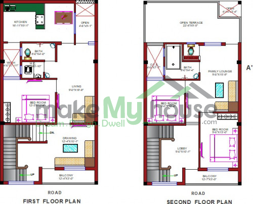 Buy 23x44 House Plan | 23 by 44 Elevation Design | Plot Area Naksha