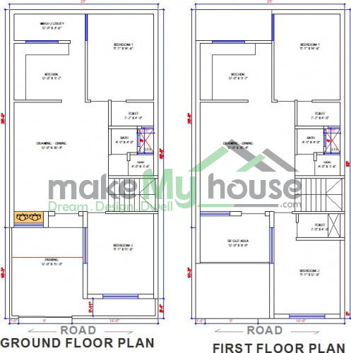 Buy 25x30 House Plan | 25 by 30 Elevation Design | Plot Area Naksha