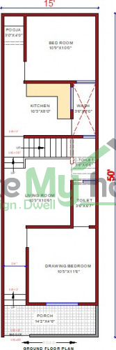 15x50 House Plan Home Design Ideas 15 Feet By 50 Feet Plot Size