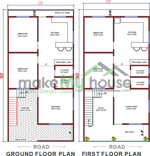 25x50 House Plan Home Design Ideas 25 Feet By 50 Feet Plot Size