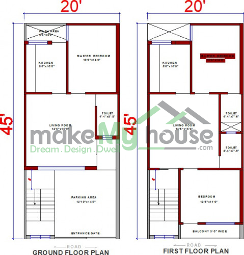 Buy 30x45 House Plan | 30 by 45 Elevation Design | Plot Area Naksha