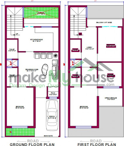Buy 21x50 House Plan 21 By 50 Elevation Design Plot Area Naksha