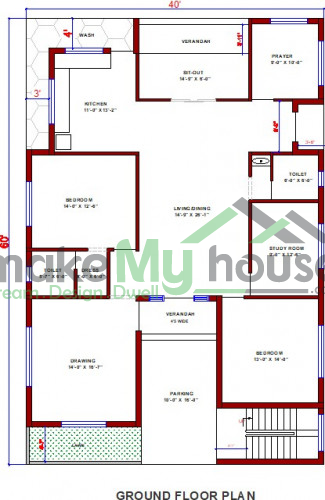 45 Simple House Plan With 2 Bedrooms 3d