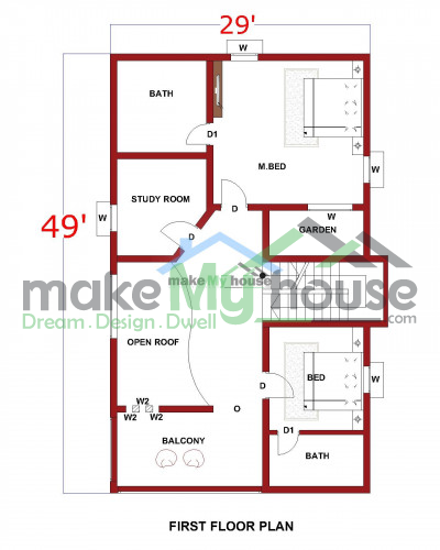 Buy 30x50 House Plan | 30 by 50 Elevation Design | Plot Area Naksha