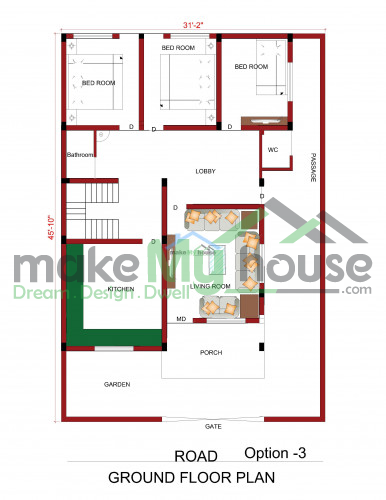 Buy 30x45 House Plan 30 By 45 Elevation Design Plot Area Naksha