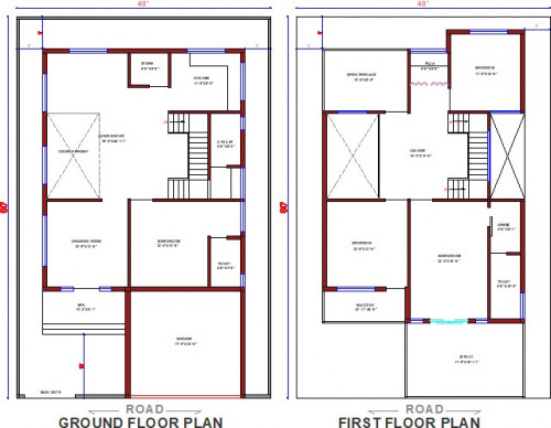 40x60 House Plan 40 60 Home Design 40 By 60 2400 Sqft Ghar Naksha