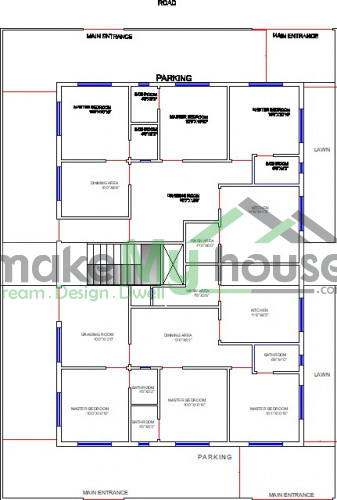 6 Bhk House Design Plans Six Bedroom Home Map 6 Bedroom Ghar Naksha