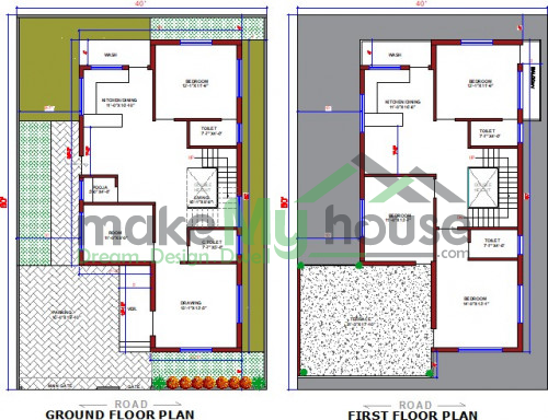 40x60 House Plan 40 60 Home Design 40 By 60 2400 Sqft Ghar Naksha