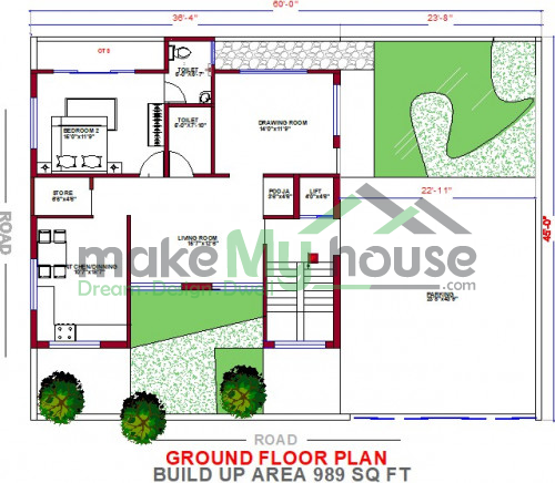 Buy 60x45 House Plan | 60 by 45 Elevation Design | Plot Area Naksha