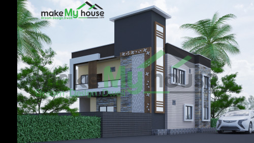 L Shaped House Design Architecture Design Naksha Images 3d Floor Plan Images Make My House Completed Project