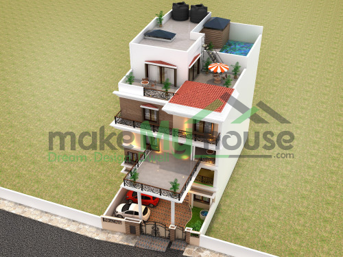 Village Single Floor House Front Design 3D - Goimages Plex