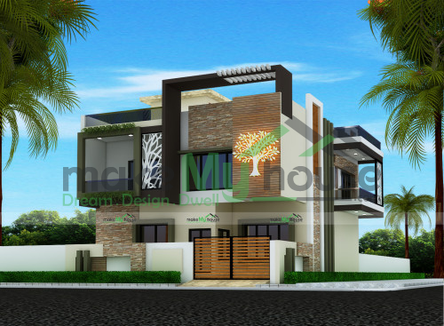 East Facing House Design Architecture Design Naksha Images 3d Floor Plan Images Make My House Completed Project