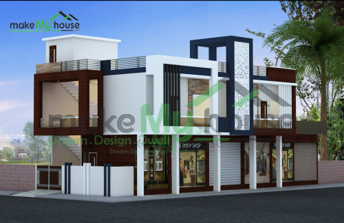 House Design With Shop Architecture Design Naksha Images 3d Floor Plan Images Make My House Completed Project