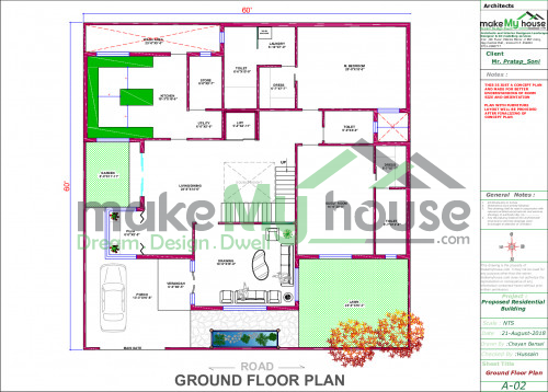 60x60 Home Plan 3600 Sqft Home Design 2 Story Floor Plan